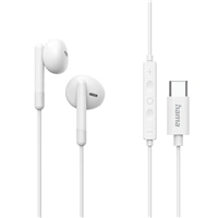 Hama USB-C slúchadlá s mikrofónom Classy, kôstky, biele