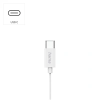 Hama USB-C slúchadlá s mikrofónom Classy, kôstky, biele