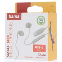 Hama USB-C slúchadlá s mikrofónom Calm, mini štuple, béžové