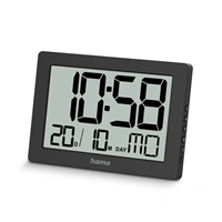 Hama Ko Tao, digitálne nástenné hodiny, dátum, deň v týždni, budík, čierne
