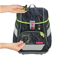 Školská aktovka/ruksak 2IN1 PLUS pre prváčikov - 6-dielny set, Step by Step Danger Cat Chiko