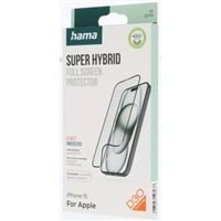 Hama Super Hybrid, nerozbitné ochranné sklo na displej pre Apple iPhone 15, licencia D3O
