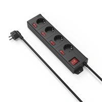 Hama predlžovací prívod XL, 4 zásuvky schuko, 5 vypínačov, 1,4 m, čierna