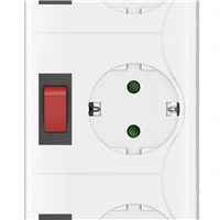 Hama prepäťová ochrana XL, 6 zásuviek schuko, 7 vypínačov, 1,4 m, biela