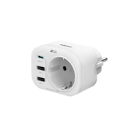 Hama zásuvková USB nabíjaka, 1x el. zásuvka, 1x USB-C PD, 2x USB-A, 20 W