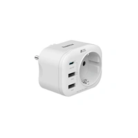 Hama zsuvkov USB nabjaka, 1x el. zsuvka, 1x USB-C PD, 2x USB-A, 20 W (rozbalen)