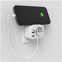 Hama zsuvkov USB nabjaka, 1x el. zsuvka, 1x USB-C PD, 2x USB-A, 20 W (rozbalen)