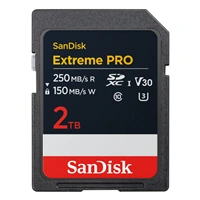 SanDisk Extreme PRO SDXC 2 TB Up to 250 MB/s & 150 MB/s, UHS-I Card