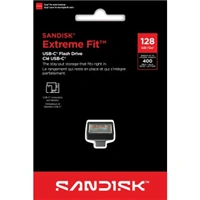 SanDisk Extreme Fit USB-C Flash Drive USB 128 GB Flashdrives 400 MB/s, čierna