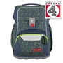 Školská aktovka pre prváčikov - 4 dielny set, Step by Step BASIS Green Geometric, AGR