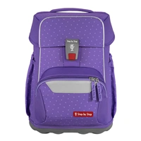 Školská aktovka pre prváčikov - 4 dielny set, Step by Step BASIS Purple Konfetti, AGR