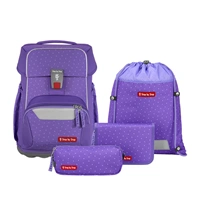 Školská aktovka pre prváčikov - 4 dielny set, Step by Step BASIS Purple Konfetti, AGR
