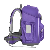 Školská aktovka pre prváčikov - 4 dielny set, Step by Step BASIS Purple Konfetti, AGR
