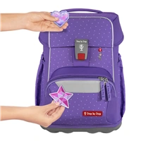 Školská aktovka pre prváčikov - 4 dielny set, Step by Step BASIS Purple Konfetti, AGR
