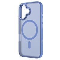 White Diamonds Hybrid Case, kryt pre Apple iPhone 16 magnetický, matný, polopriehľadný modrý