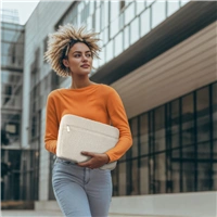 Hama Cozy, obal na notebook, 14,1-15,6" (36-40 cm), huňatý, predné vrecko, béžový