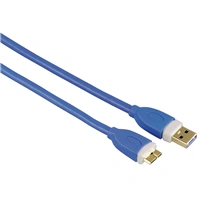 Hama USB 3.0 kábel typ A - micro B, 1,8 m, modrý, blister