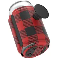 PopSockets PopThirst, driak/obal na plechovku, s integrovaným PopGrip Gen. 2, erveno-ierne káro