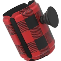 PopSockets PopThirst, držiak/obal na plechovku, s integrovaným PopGrip Gen. 2, červeno-čierne káro