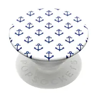 PopSockets PopGrip Gen.2, Anchors Away White, modré kotviky na bielom podklade
