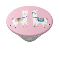 PopSockets PopTop Gen.2, Llamalliance in Pink, dve lamy na ruovom pozadí, výmenný vrok