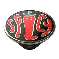 PopSockets PopTop Gen.2, Spicy Black Enamel, smalt+kov, čili papričky, výmenný vršok