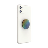 PopSockets PopGrip Gen.2, Midnight Flare, strieborno šedý s trblietkami, holografický dúhový efekt