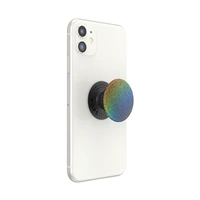 PopSockets PopGrip Gen.2, Midnight Flare, strieborno šedý s trblietkami, holografický dúhový efekt