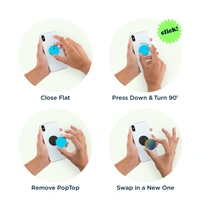 PopSockets PopGrip Gen.2, Midnight Flare, strieborno ed s trblietkami, holografick dhov efekt
