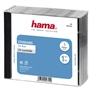 Hama CD Standard box, štandardný obal na 1 CD/DVD, priehľadný/čierny, balenie 5 ks (cena za balenie)