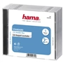Hama CD Double box, štandardný obal na 2 CD/DVD, priehľadný/čierny, balenie 5 ks (cena za balenie)