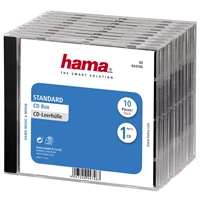 Hama CD Box náhradný obal na 1 CD, priehľadný/čierny, 10 ks
