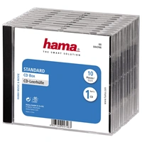 Hama CD Standard box, štandardný obal na 1 CD/DVD, priehľadný/čierny, balenie 10 ks (cena za bal.)