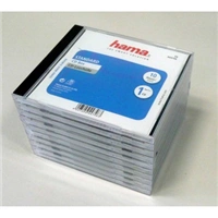 Hama CD Standard box, štandardný obal na 1 CD/DVD, priehľadný/čierny, balenie 10 ks (cena za bal.)