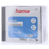 Hama CD Double box, štandardný obal na 2 CD/DVD, priehľadný/čierny, balenie 10 ks (cena za balenie)