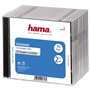 Hama CD Double box, štandardný obal na 2 CD/DVD, priehľadný/čierny, balenie 10 ks (cena za balenie)