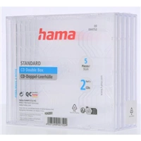 Hama CD Double box, štandardný obal na 2 CD/DVD, priehľadný, balenie 5 ks (cena za balenie)