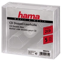 Hama Standard CD Double box, na 2 CD, transparentný, balenie 5 ks (cena za balenie)