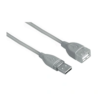 Hama USB kábel typ A-A, predlovací, 3 m, edý, blister