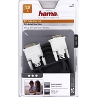 Hama DVI prepojovací kábel, Dual link, 1,8 m, šedý