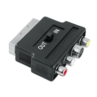 Hama scart vidlica - 3xCinch+S-Video redukcia, IN/OUT prepína, vrecko