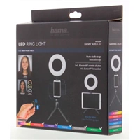 Hama kruhové LED svetlo 6,7" pre smartfóny/tablety, s Bluetooth spúšťou a stolným statívom