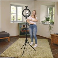 Hama SpotLight Steady 120 II, kruhové LED svetlo 12" pre smartfóny, Bluetooth spúšť, statív