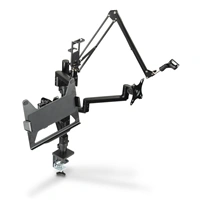Hama stolný držiak monitoru+ďalších 3 zariadení, pre streaming/gaming, výškovo nastaviteľný, otočný