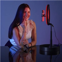 Hama SpotLight FoldUp RGB 102, kruhové LED svetlo 10,2" pre smartfóny, RGB, skladacie