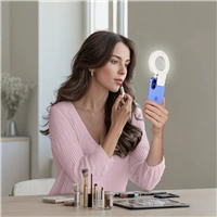 Hama ToGo, LED kruhové selfie svetlo, svorka na mobil, 60 LED, priemer 9,6 cm, nabíjacie