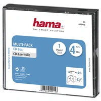 Hama CD Multi-Pack, obal na 4 CD/DVD, priehľadný/čierny