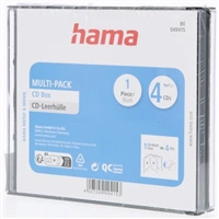 Hama CD Multi-Pack, obal na 4 CD/DVD, priehľadný/čierny