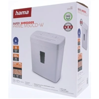Hama Prime M50CD-W, skartovačka, micro rez, 5 listov, bezpečnostná úroveň P5 T2 E2 O1, biela