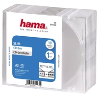 Hama CD Slim Box, obal na 1 cd/dvd, priehľadný, balenie 10 ks (cena za balenie)